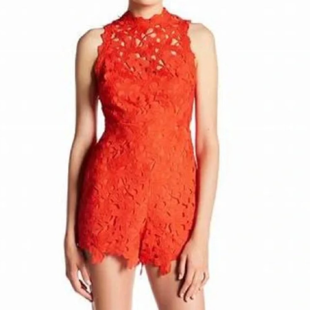 ASTR Lace Open Back Romper